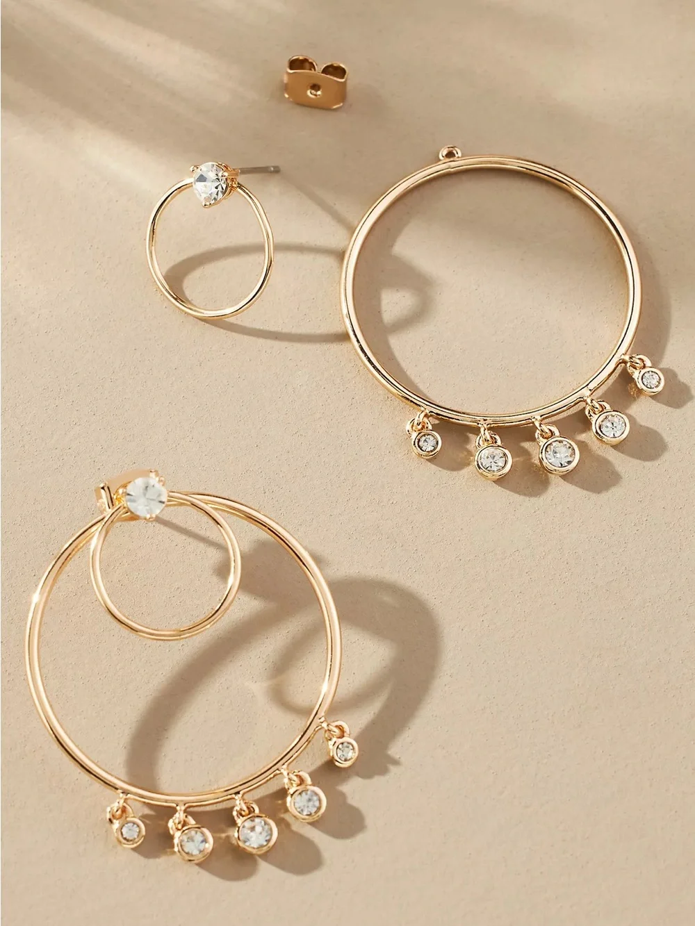New Anthropologie Chandelier Hoop Earrings Gold